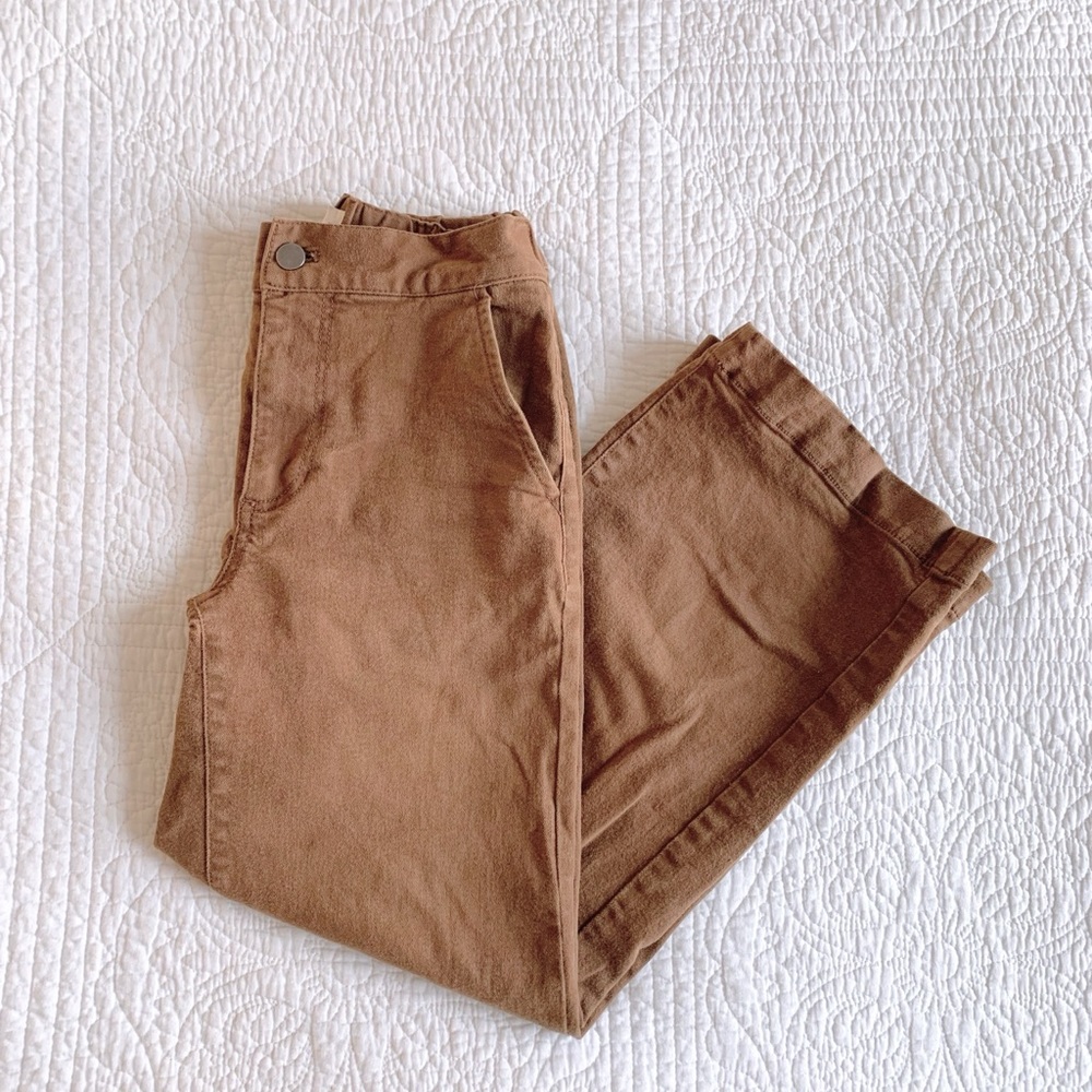 CROPPED LENGTH 26" TWILL WIDE LEG PANT size xs